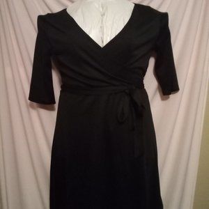 Promises Black Above Knee Dress (Wrap)